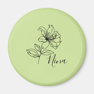 Personalisierter Juni Honeysuckle Birth Blume Gesc Magnet