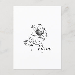 Personalisierter Juni Honeysuckle Birth Blume Gesc Postkarte
