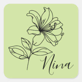 Personalisierter Juni Honeysuckle Birth Blume Gesc Quadratischer Aufkleber