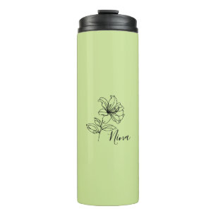 Personalisierter Juni Honeysuckle Birth Blume Gesc Thermosbecher