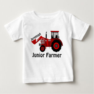 Personalisierter "Junior Bauer" und Roter Traktor Baby T-shirt
