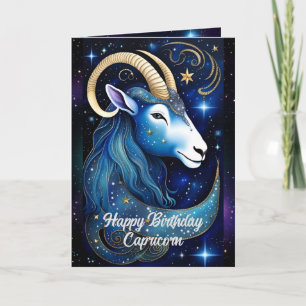 Personalisierter Juwel-Galaxie-Zodiak Steinbock Karte