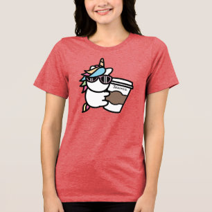 Personalisierter Kaffee & Einhorn T - Shirt
