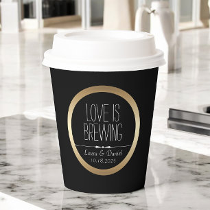Personalisierter Kaffee für Braut und Bräutigam Pappbecher