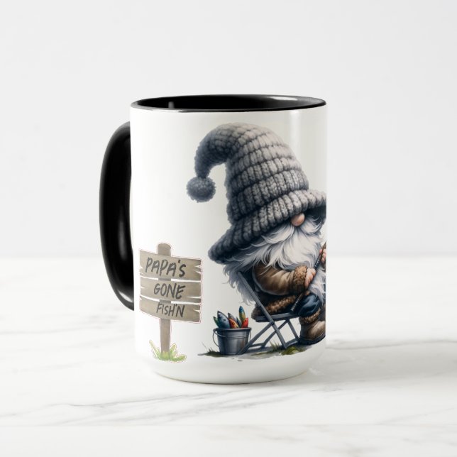 personalisierter Kaffee "Gone Fish'n" Tasse (Vorderseite Links)