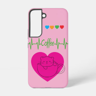 Personalisierter Kaffee-Katze-in-Tasse Samsung Cas Galaxy Hülle