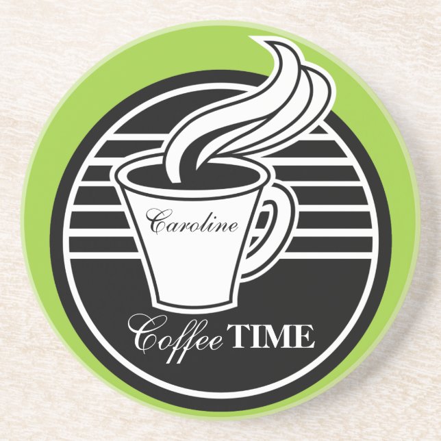 Personalisierter Kaffee- oder Teecup Sandstein Untersetzer (Vorne)