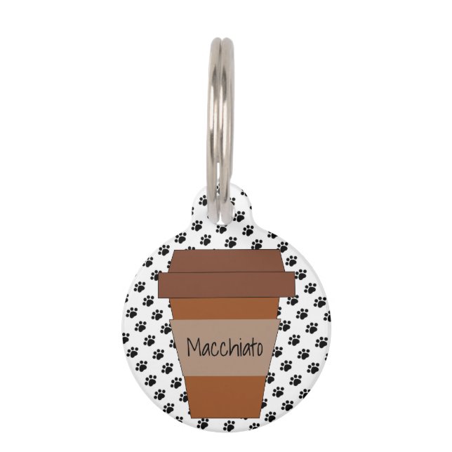 Personalisierter Kaffee-Pokal auf Black Paw Prints Haustiermarke (Vorderseite)