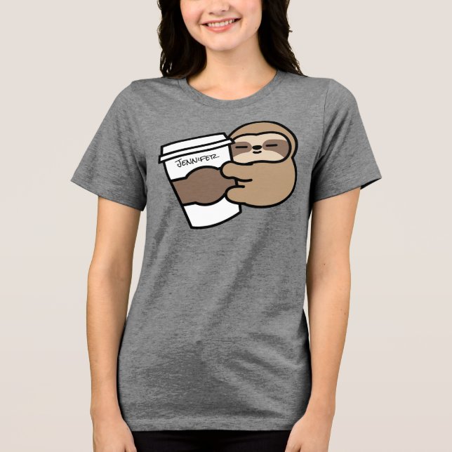 Personalisierter Kaffee & Slots T - Shirt (Vorderseite)