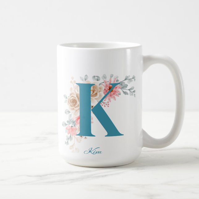 Personalisierter Kaffee Tasse Brief K (Rechts)