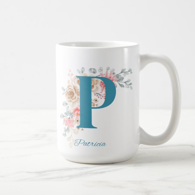 Personalisierter Kaffee Tasse Brief P (Rechts)