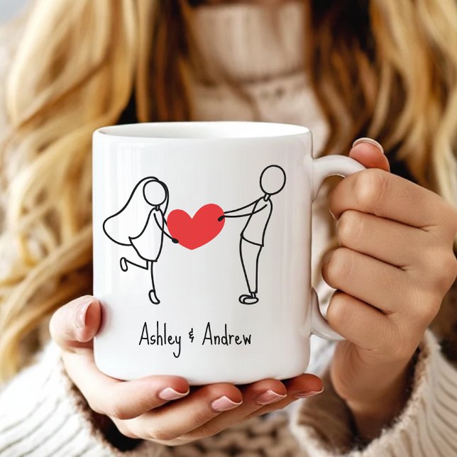 Personalisierter Kaffeebecher als Geschenk für Fre Kaffeetasse (wedding gift mug gift for couples, coffee cups for couples gift, personalized gifts for couples mug,)