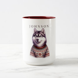 Personalisierter Kaffeebecher, Festlicher Siberian Zweifarbige Tasse