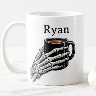 Personalisierter Kaffeebecher mit Skeletthand Gesc Kaffeetasse