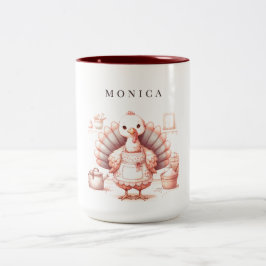 Personalisierter Kaffeebecher, Truthahn kochen Zweifarbige Tasse