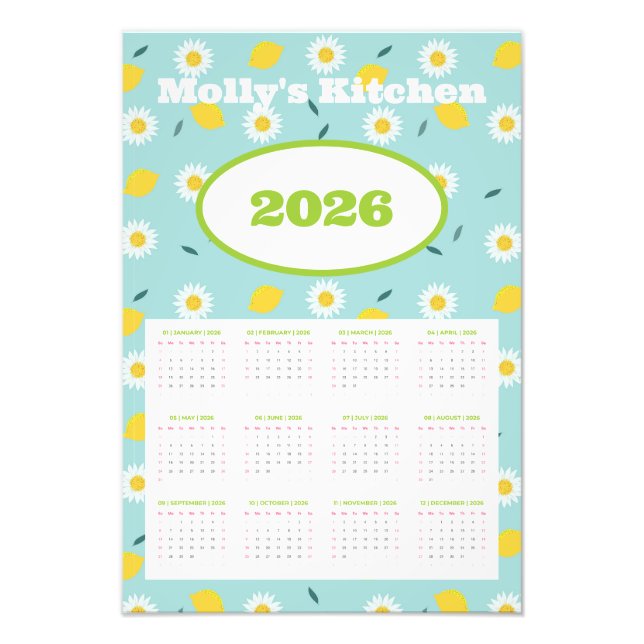Personalisierter Kalender 2026 Fotodruck (Vorne)