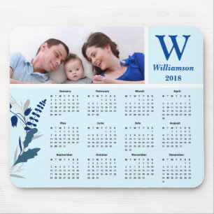 Personalisierter Kalender des Familien-Foto-2018 Mousepad