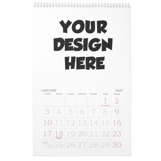 Personalisierter Kalender erstellen - Freier Kalen (Jan 2027)