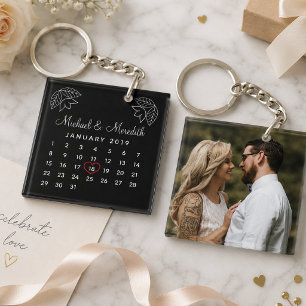 Personalisierter Kalender zum Hochzeitstag Schlüsselanhänger
