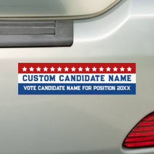 Personalisierter Kandidat für die Wahl Autoaufkleber