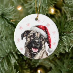 Personalisierter Kangal-Hund-Weihnachtsbaumschmuck Keramik Ornament