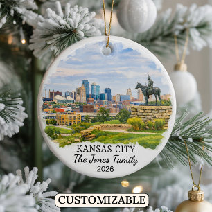 Personalisierter Kansas City Weihnachtsschmuck, Be Keramik Ornament