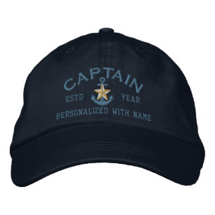 Personalisierter Kapitän Coastal Star Anchor Bestickte Kappe