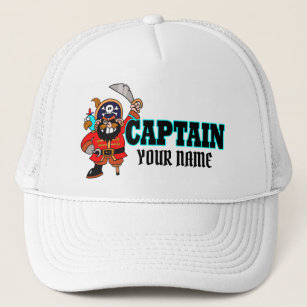 Personalisierter Kapitän Pirate Boat Hat Truckerkappe
