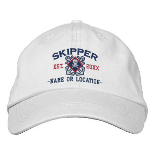 Personalisierter Kapitän-Seeknochen-Schädel Bestickte Baseballkappe