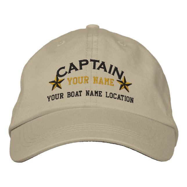 Personalisierter Kapitän Stars Ball Cap Stickerei Bestickte Kappe (Vorderseite)