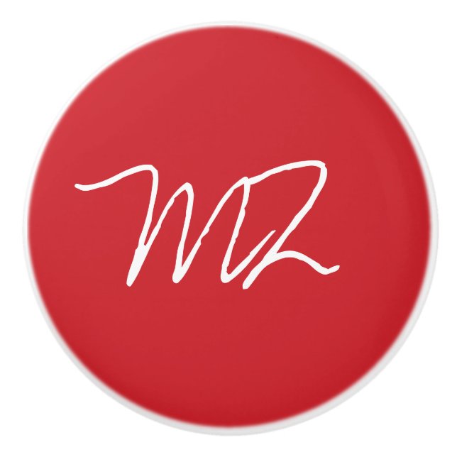 Personalisierter Kardinal Rot Keramikknauf (Vorderseite)