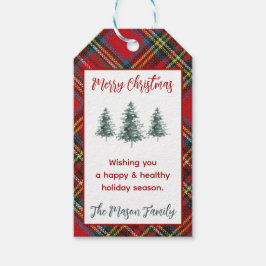 Personalisierter Karierter Flannel, Weihnachtsbaum Geschenkanhänger