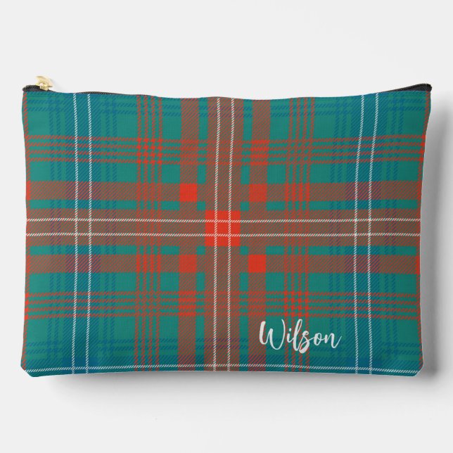 Personalisierter Karierter Klassiker Rustic Wilson Zubehörtasche (Vorderseite)