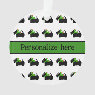 Personalisierter Karierter Scotty Hund Ornament