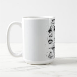 Personalisierter Kartenkompass Frau Kunst im Vinta Kaffeetasse