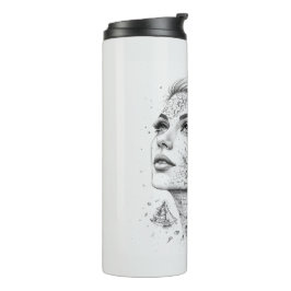 Personalisierter Kartenkompass Frau Kunst Vintage Thermosbecher