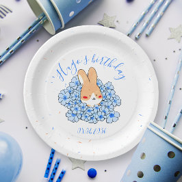 Personalisierter Karton-Teller zum Geburtstag Hase Pappteller