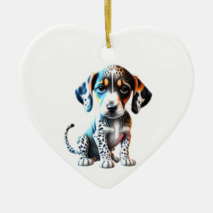 Personalisierter Katahoula Leopard Hund Welpe Keramik Ornament