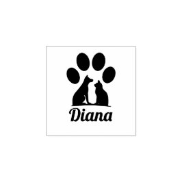 Personalisierter Katzen- und Hundepfotenabdruck Gummistempel