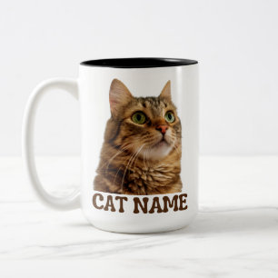 Personalisierter Katzenbecher mit Foto Benutzerd Zweifarbige Tasse
