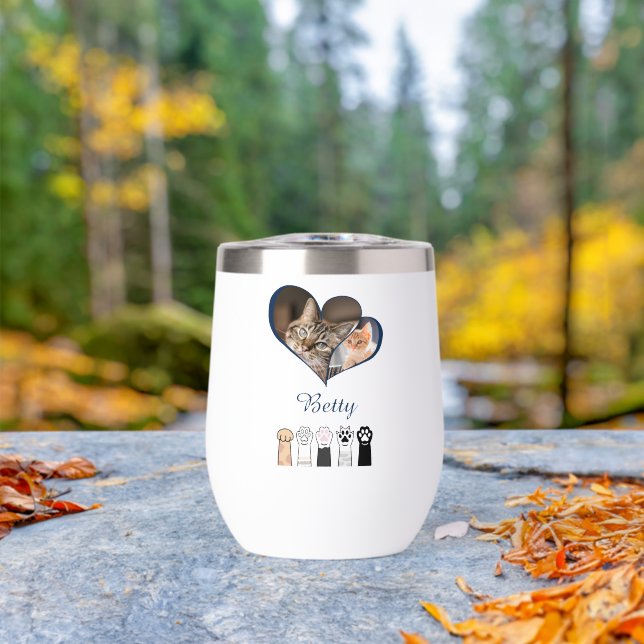 Personalisierter Katzenfoto-Becher mit individuell (Außenbereich (gedreht))
