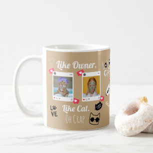 Personalisierter Katzenfoto-Kaffeebecher Individ Kaffeetasse