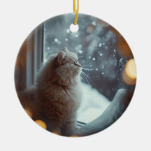 Personalisierter Katzenfoto-Weihnachtsbaumschmuck