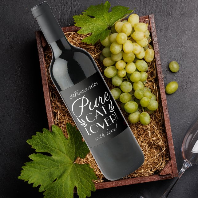 Personalisierter Katzenjammer! Weinetikett (Personalized Pure Cat Lover! Wine Label)