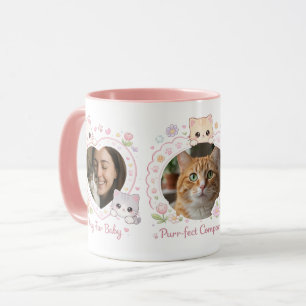 Personalisierter Katzenliebhaber-Becher mit 3 Foto Tasse