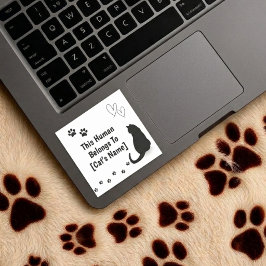 Personalisierter Katzenliebhaber Laptop-Aufkleber Aufkleber