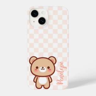 Personalisierter Kawaii-Bären iPhone 14 Hülle