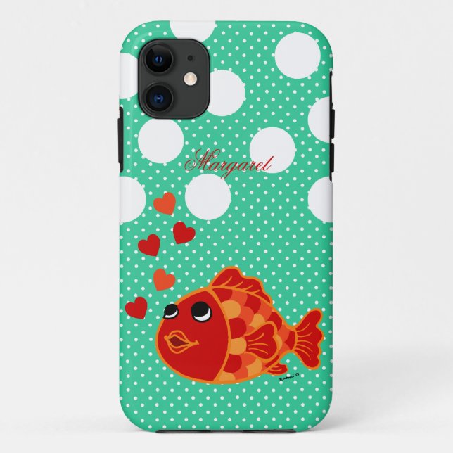 Personalisierter Kawaii Goldfish-Cartoon mit Case-Mate iPhone Hülle (Rückseite)