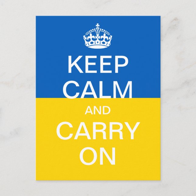 Personalisierter KEEP-CALM und CARRON - Ukraine-Fl Postkarte (Vorderseite)