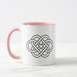 Personalisierter keltischer Liebesknoten-Herz-Kaff Tasse